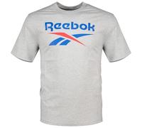 Reebok Bruno Big Logo Crew Neck SS Tee Shirt Uomo, Light Grey Marl, S