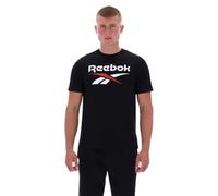 Reebok - T-Shirt da Uomo con Logo ID Bicolore, Black, Taglia: L