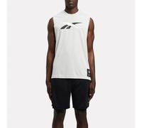 Reebok - Canotta con logo da uomo ID Basketball, Light Grey Marl, Taglia: S