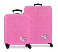 Reebok Chicago Set di Valigie Rosa 46x65x25 cm Rigido ABS Lucchetto a Combinazione Integrato 56L 6.6 kg 4 Doppie Ruote Bagaglio a Mano