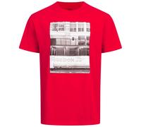 Reebok Citywide Foto QT Uomo T-Shirt Rosso Nuovo