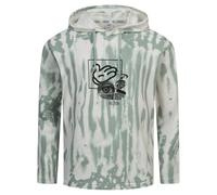 Reebok CL Uomo Casual Tempo Libero Basic Hoodie Pullover Verde Bianco Nuovo