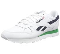 Reebok Classic Leather, Sneaker Unisex - Adulto, Ftwr White Vector Navy Glen Green, 37.5 EU