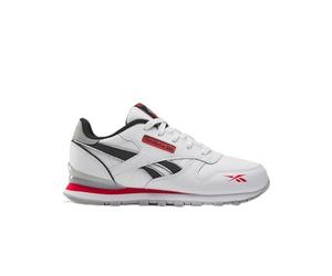 Reebok Classic Leather Step N Flash, Sneaker Unisex-Bambini, FTWWHT/PUGRY3/VECRED, 31.5 EU