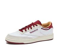 Reebok Club C 85 Mens Tennis Shoes, Casual Fashion White Sneakers for Men, Scarpe da Ginnastica Uomo, Gesso Rosso retrò Bianco, 34 EU