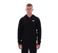 Reebok Colton Small Logo Zip Through Hoody Felpa con Cappuccio, Nero, L Uomo