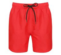 Reebok Costume da Bagno da Uomo, in Poliestere, ad Asciugatura Rapida, Colore: Rosso Pantaloncino, M