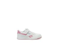 Reebok Court Advance Elastic Lace & Top Strap Sneaker, White/PLAYFULPINK/WARPEDBLUE, 33 EU