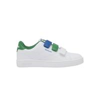 Reebok Court Clean Hook & Loop Straps, Scarpe da Ginnastica, White/GLENGREEN/TWILIGHTBLUE, 31.5 EU