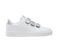 Reebok Court Clean Hook & Loop Straps, Scarpe da Ginnastica, White/White/Silver, 31.5 EU