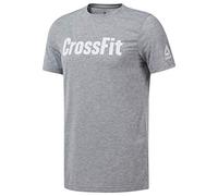 Reebok Crossfit Forging Elite Fintenn Speedwick Tee Manica Corta, Grigio Medio/Bianco, S Uomo