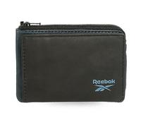 Reebok Division Portamonete con porta carte nero 11 x 7 x 1,5 cm Pelle, Nero, Taglia unica, Portafoglio con porta carte di credito