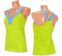 Reebok Donna Canotta Con Sport Reggiseno Fitness Corsa Maglia Gelb / Verde Nuovo