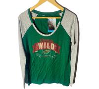 Reebok Donna Minnesota Wild Sigillare Di Approvazione Manica Lunga Maglia, Verde