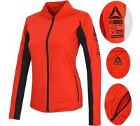 Reebok Donna Sport Giacca da Corsa per Allenamento Fitness Corsa Rosso/Nero
