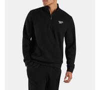 Reebok - Felpa con zip a quarto girocollo con logo, Black, Taglia: XL