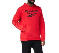 Reebok Felpa da Uomo Grande con Logo impilato, Rosso vettoriale/Nero, M, Vector Rosso/Nero, M