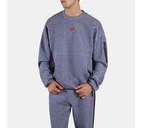 Reebok - Felpa Girocollo Uomo Dreamblend Spacer, Uomo, Navy Marl/Black, Taglia: L