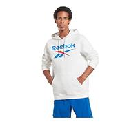 Reebok Felpa Uomo Big Stacked Logo, Bianco, XXL