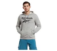 Reebok Manica Lunga con Logo Grande Maglia di Tuta, Grigio Erica, S Uomo