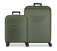 Reebok Franklin Set di valigie verde 55/70 cm Rigido 6,9 kg Chiusura TSA ABS 6,9 kg 109LExtensible Bags by Joumma Bags, Verde, Taglia unica, Set di valigie