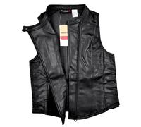 Reebok Giacca Biker In Pelle Da Donna Gilet Dance In Ecopelle Finta Nera Corto