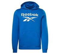 Reebok Grande Logo impilato Maglia di Tuta, Blu vettoriale, S Uomo