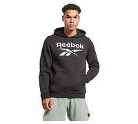 Reebok Grande Logo impilato Maglia di Tuta, Nero, M Uomo
