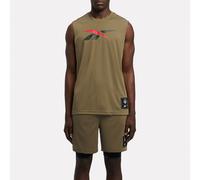 Reebok - ID Basketball Logo Men's Tank, Army Green, Taglia: S