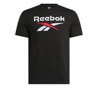 Reebok Identity Big Logo Tee T-Shirt, Black/White/Vector Red, M Men's
