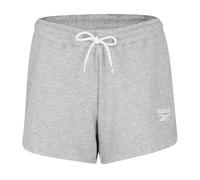 Reebok Identity French Terry - Pantaloncini da Donna, Grigio/Bianco (Medium Grey Heather/White), S