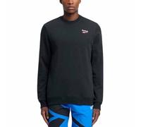 Reebok Identity Small Logo Ft Crew Maglia di Tuta, Nero/Bianco/Rosso vettoriale, S Uomo