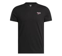 Reebok Identity Small Logo Tee T-Shirt, Black/White/Vector Red, M Men's