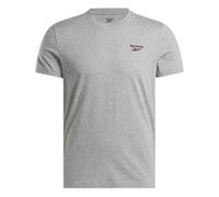 Reebok Identity Small Logo Tee T-Shirt, Medium Grey Heather/Vector Red, XL Men's