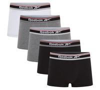 Reebok Uomo, Boxers, Nero/Grigio Scuro/Bianco, Confezione da 5, Piccolo