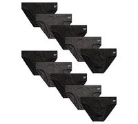 Reebok Biancheria intima da uomo, confezione da 10 slip ultra morbidi elasticizzati a vita bassa da uomo, ad asciugatura rapida (S-XL), Nero/carbone, X-Large