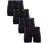 Reebok Men's Active Underwear - Sport Soft Performance Boxer Briefs (4 Pack), Size Large, all Black