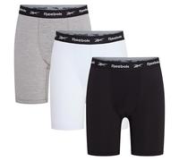 Reebok Hogan Bermuda, Nero/Bianco/Grigio Marl, L (Pacco da 3) Uomo