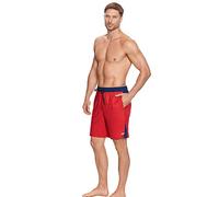 Reebok Men's Swimwear Block It Out 9" Volley Adjustable Waist Swim Short, Red, XX-Large
