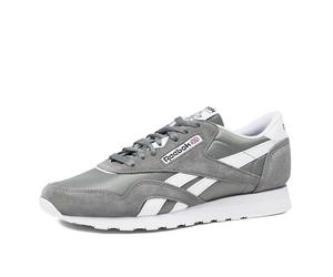 Reebok Nylon Classico, Scarpe da Ginnastica Uomo, Pure Grey 5 Ftwr Bianco Ftwr Bianco, 40 EU
