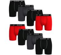 Reebok Performance Boxer da uomo con custodia comoda, confezione da 8 (nero/rosso/grigio, taglia XL)