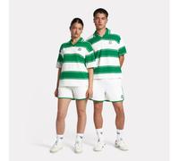 Reebok - Polo a Righe Piqué, Chalk/Classic Green, Taglia: XS