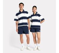 Reebok - Polo a Righe Piqué, Chalk/Vector Navy, Taglia: S