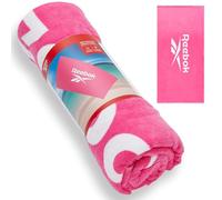 Reebok Positano Beach Towel | Asciugamano Mare in Cotone Velour Grande per Adulti | Asciugatura Rapida | Morbido per Piscina Lettino e Vacanze Essenziali | 70 x 140 cm | Atomic Pink