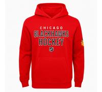 Reebok Ragazzi Chicago Blackhawks Hockey Pullover con Cappuccio Felpa, Rosso, L