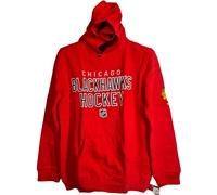 Reebok Ragazzi Chicago Blackhawks Hockey Pullover con Cappuccio Rosso - M 10/12