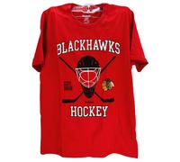 Reebok Ragazzi Chicago Blackhawks Stemma S/S T-Shirt-Red, Grande 14/16