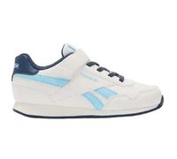 Reebok Royal Jog 3.0 Elastic & Top Strap, Sneaker, FTWRWHITE/DIGITALBLUE/BATIKBLUE, 22.5 EU