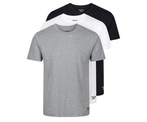 Reebok Santo Magliette Uomo in Cotone - Pack da 3 T-Sh M Nero/Bianco/Grigio Marl
