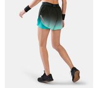 Reebok - Short Athlete Speed 2-in-1 Ombre Mid Rise 3" Short da donna, BLACK/TWISTED TURQUOISE, Taglia: XS